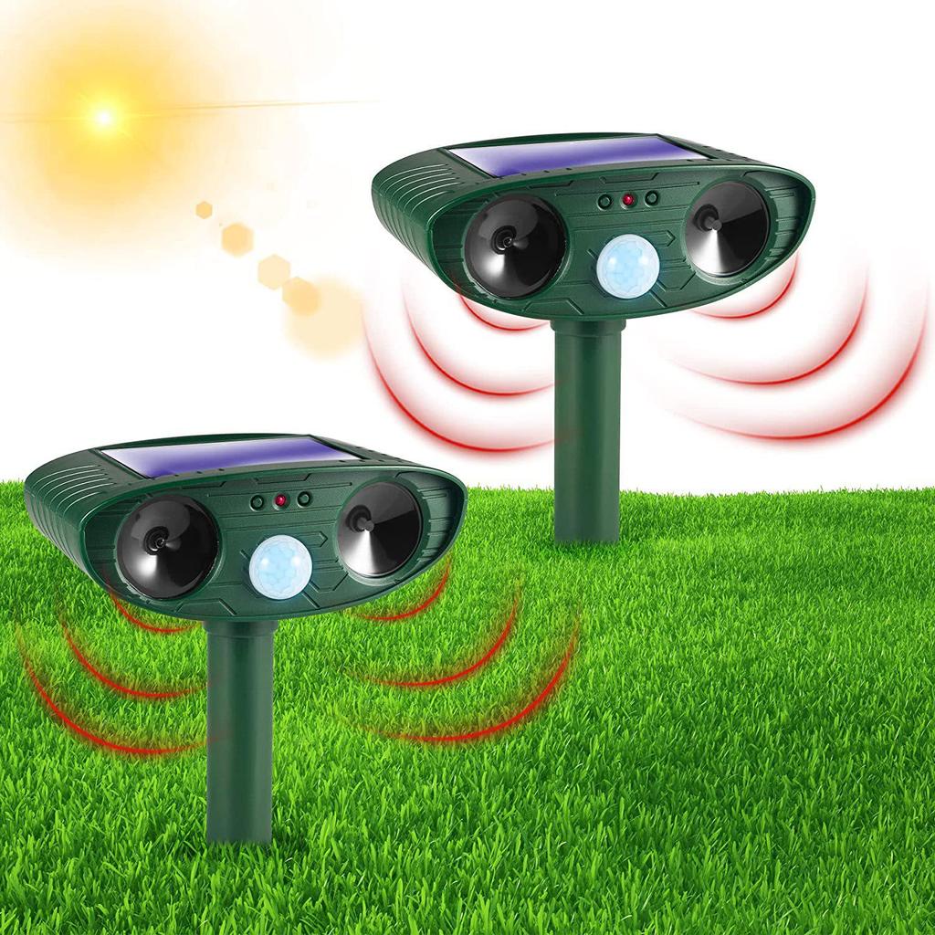 Solar Ultrasonic Animal and Bird Repeller with Infrared Sensing