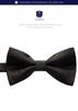[HISDERN] Black Bow Tie for Men, Wedding, Adult, One-Touch Pocket Square Set, Paisley Floral Pattern, Stylish Bow Tie, Silk, Business, Formal, Brand,