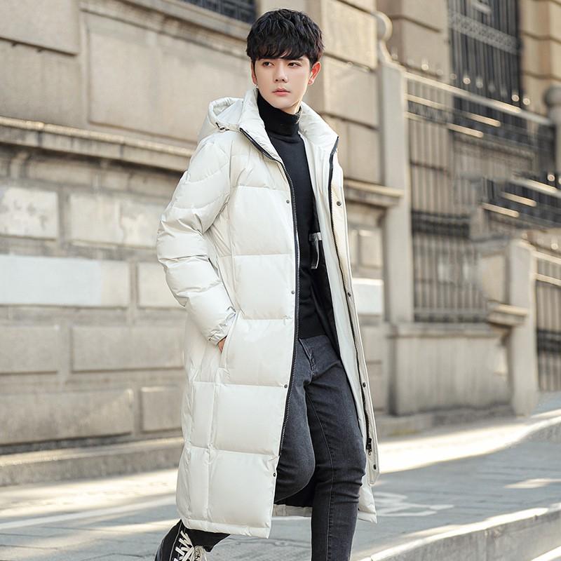 Mens Long Hooded Down Coat Winter Warm Thick Casual Parka Adults Lightweight 56-60% Duck