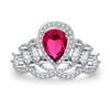 Lindon Classic Copper Alloy Zircon Ring Ladies Jewelry Wedding Promise Party Gift