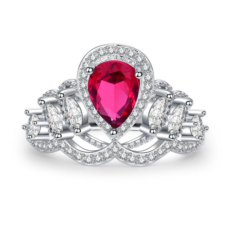 Lindon Classic Copper Alloy Zircon Ring Ladies Jewelry Wedding Promise Party Gift