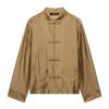 2026 Summer New European and American Cross-border Women's Clothing Street Fashion Satin Knot Button Long-sleeved Shirt W085 340878
