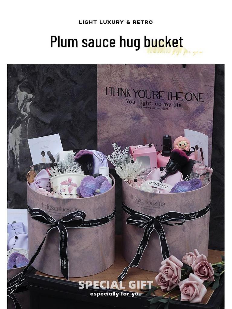 Purple Bridesmaid Gift Set: High-End Hug Bucket Box for Girls