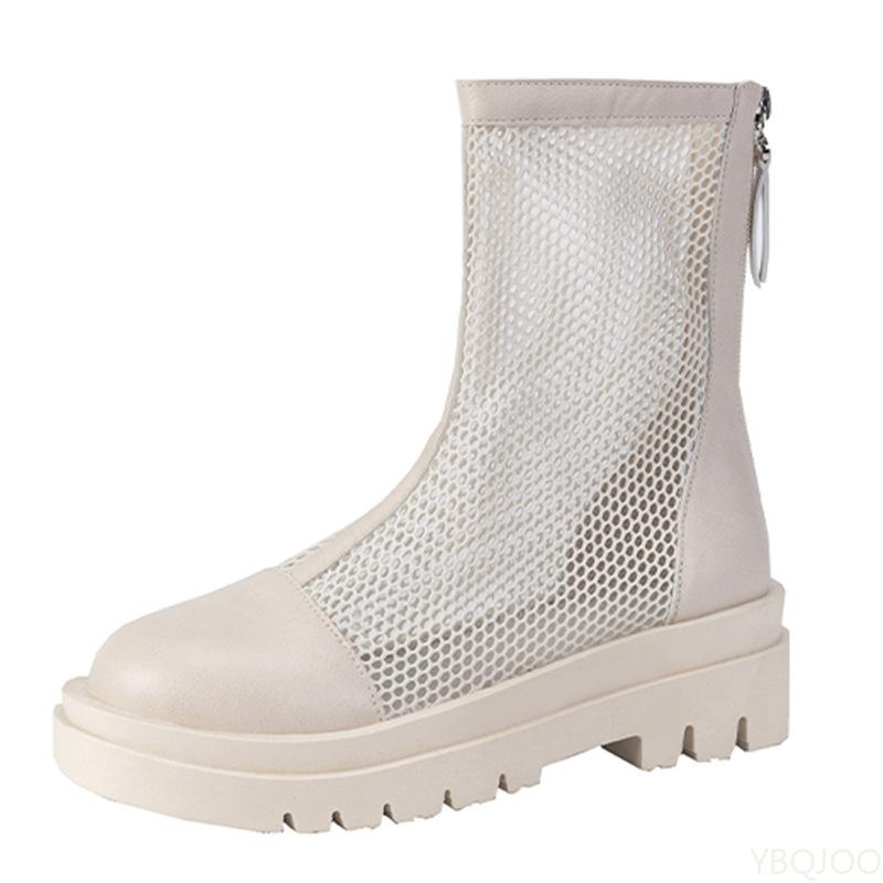 Damen Übergröße Coole Stiefel Outdoor hohle bequeme Schuhe Weibliche atmungsaktive Mesh-Stiefel Lässige Mode Damen Sandalen