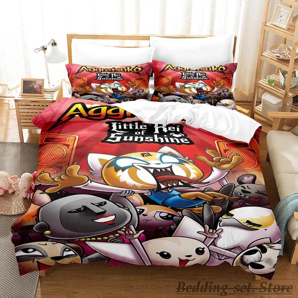 Aggretsuko Bedding Set Single Twin Full Queen King Size Bed Set Aldult Kid Bedroom Duvetcover Sets Anime Parure De Lit Bed