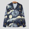 INCERUN Men Turn-down Collar Long Sleeve Buttons Floral Print Casual Loose Shirts