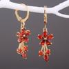 Delicate Flower Shape Women Drop Earring Bright Color Wedding Ceremony Earrings Fancy Girl Gift Fashion Jewelry Wholesale