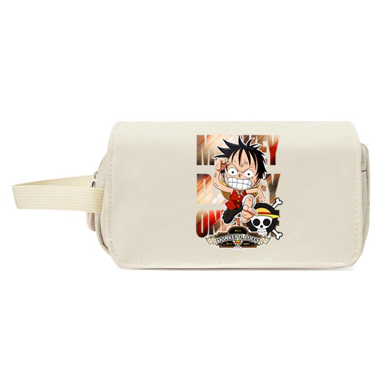 One Piece Large Capacity Pencil Case - Luffy, Zoro, Ace, Law, Sanji Japanese Style Student Stationery Bag