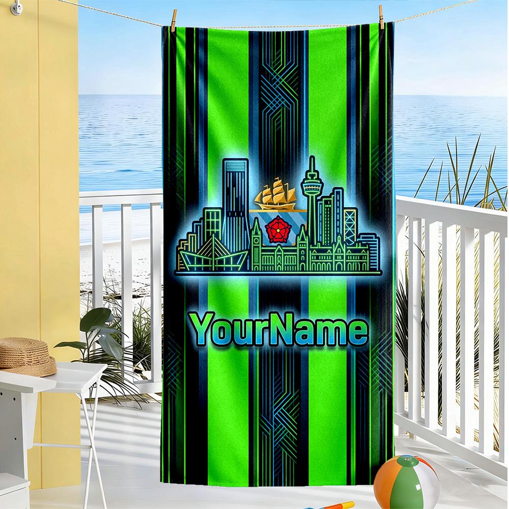 Team Club Personalized Name Beach Towel Super Soft & Absorbent Perfect for Traveling Yoga Camping and Swimming
