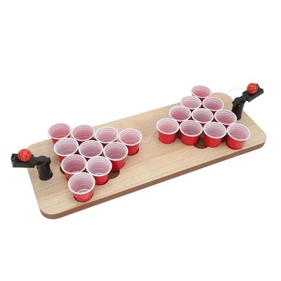 Pivný Pong Pitný Hra Stolný Pivný Pong Set s Drevenou Doskou a 20 ks Pohárov pre Dospelých Párty