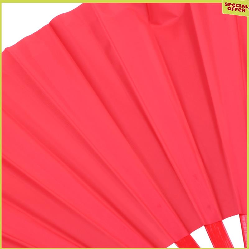 A34R 6X Bamboo Structure Of Kung Fu Tai Chi Wushu Martial Arts Hand Fan Red