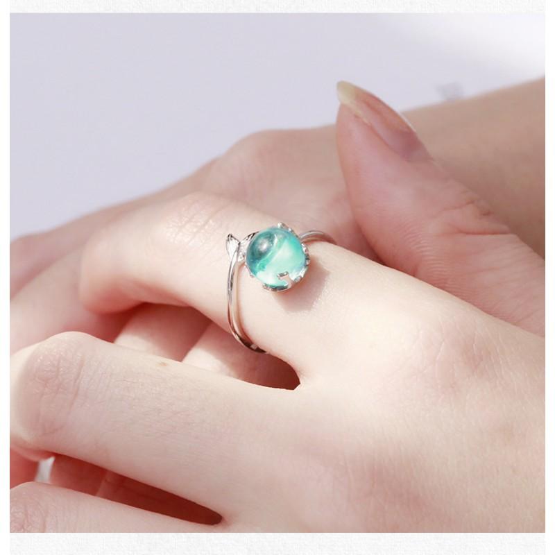 Adjustable Open Ring Women Men Geometric Mermaid Bubble Design Minimalist Boho Vintage Style Copper Jewelry