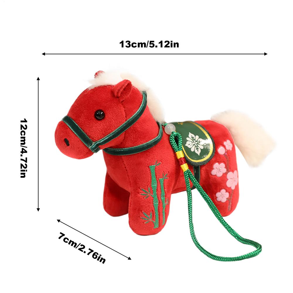 

Mini Horse Pendant Keychian Plush 2026 Year of the Horse Soft Plush Pendant Home Decorative Ornament good lucky Pendant червоний