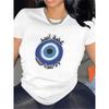 Ladies' Short Sleeve Tee Featuring an Evil Eye Design - Trendy Summer T-Shirt