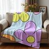 Pale Blue Big Outline Pastel Floral Cartoon Anime Print Flannel Blanket Soft Warm Throw for Kids Bedroom Sofa Christmas Office