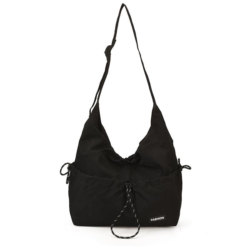 Large Capacity Tote Bag Women's Pleated Shoulder Bag Student Class Bag