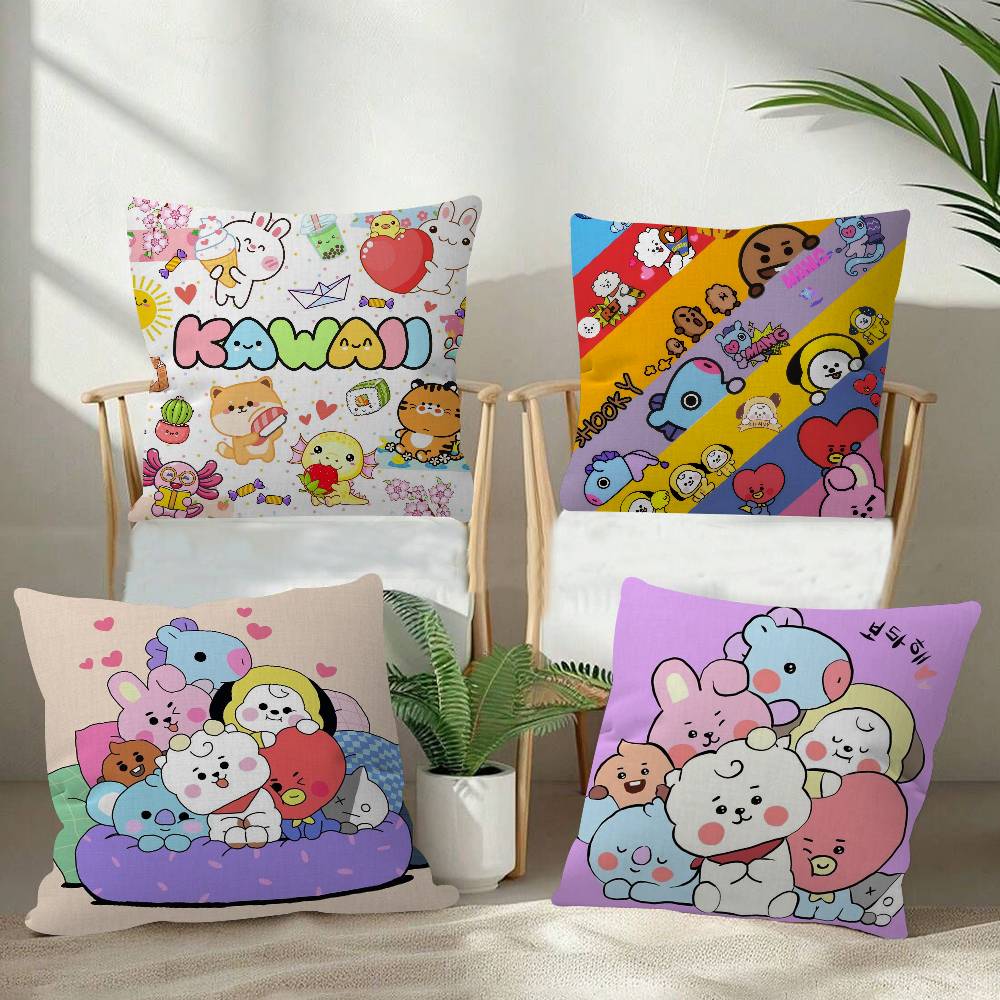 Cute Bbt21s Anime Pillowcase Toon Gift Cushion Cover Bedroom Home Sofa Chair Seat Decor Pillow Case