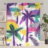 Set Of 2 Tropical Coconut Tree Printed Curtains Pole Bag Christmas Decorations Home Room Curtain Made Polyester