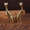 Lustige Katze Messing Kleine Ornament Heim Büro Schreibtisch Kätzchen Figuren Handgefertigt Tischplatte Kupfer Tier Skulptur Dekoration Handwerk