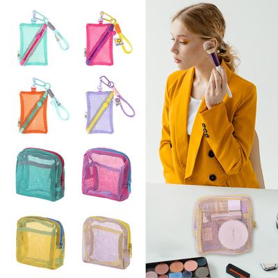 Durable Dopamine Color Storage Bag Large Capacity Candy Color Make Up Case Toiletry Mesh Cosmetic Bag