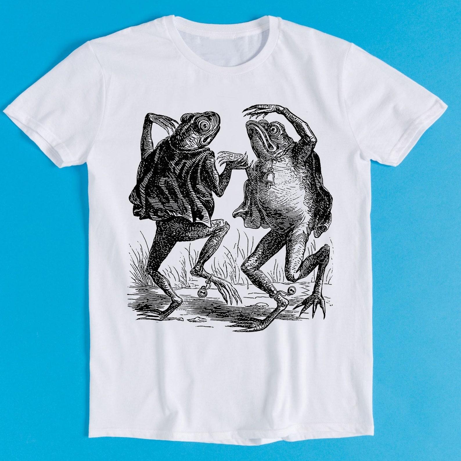 Toad Demons Dancing Frog Retro Funny Art Drawing Gamer Anime Cult Meme Music Movie Gift Tee T-Shirt K1140 XL