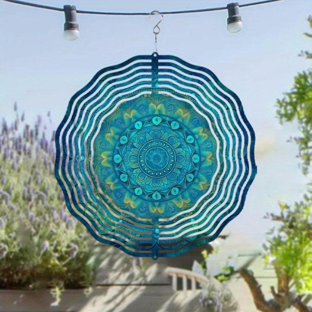 10 Zoll Hängender Windspinner mit 360 Grad Drehhaken für Outdoor Garten Balkon Deko Elegantes Windgetriebenes Design für Frühling Sommer