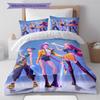 Kpop Dämonenjäger Muster Bettwäsche, Steppbett Set Steppbettbezug Kissenbezug Zuhause Geburtstagsgeschenk (1 Bettbezug + 2 Kissenbezüge, ohne Füllung)