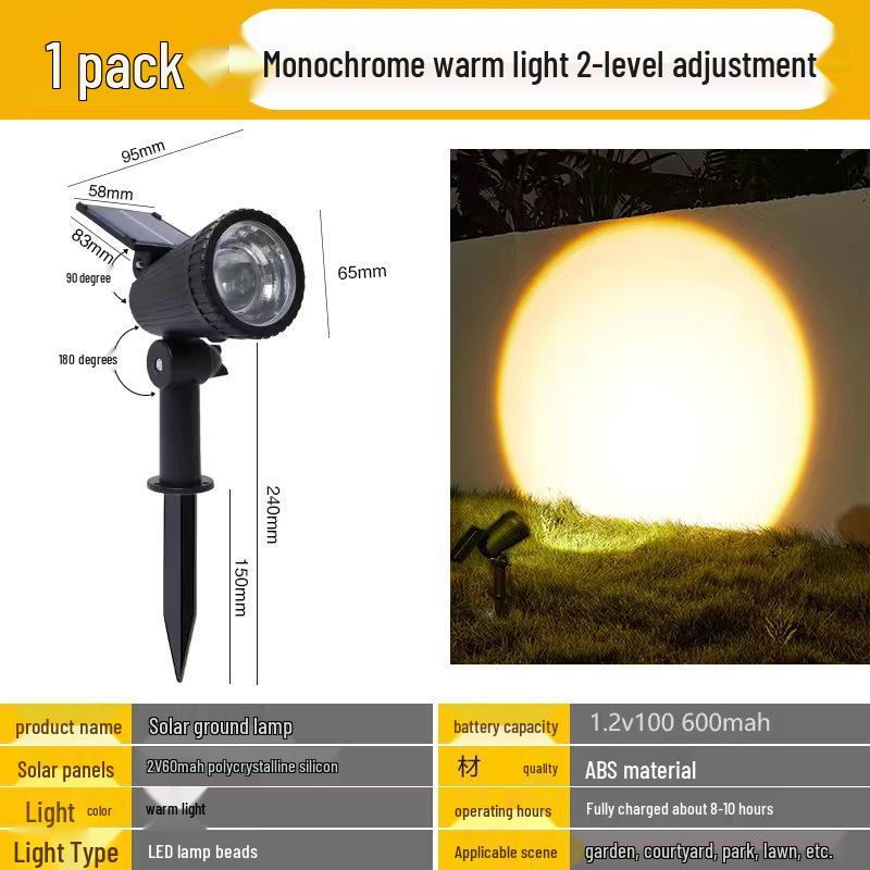 Solar-Powered Garden Spotlight: Super Bright Lawn & Rockery Floodlight for Outdoor Décor