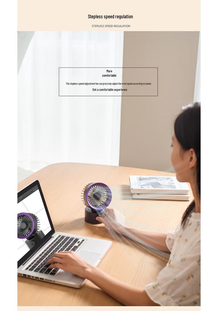 USB Rechargeable Mini Oscillating Silent Desktop Fan