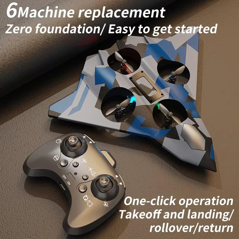 Multifunctional Aircraft Foam Stunt Glider Electric Fighter Remote Control Airplane Helicopter with Lights 2.4G Radio Fall Resistant Plane Toys Gifts