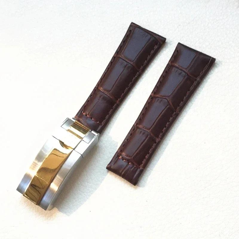 Watch Band For Rolex SUBMARINER Yacht-Master DAYTONA GMT Crocodile Grain Leather Men's Strap Watch Accessories 20mm