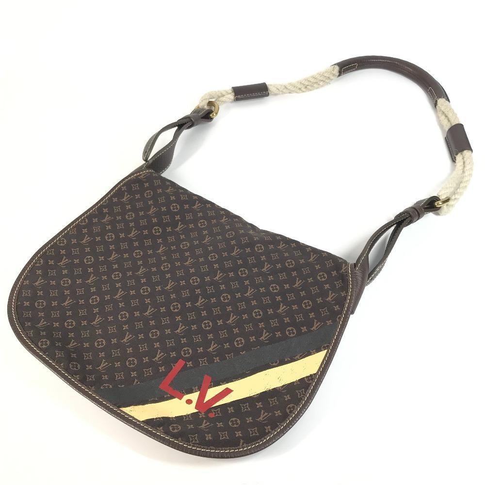 Louis Vuitton M40021 Monogram Mini-Lin Aman Bag Crossbody Flap Shoulder Bag