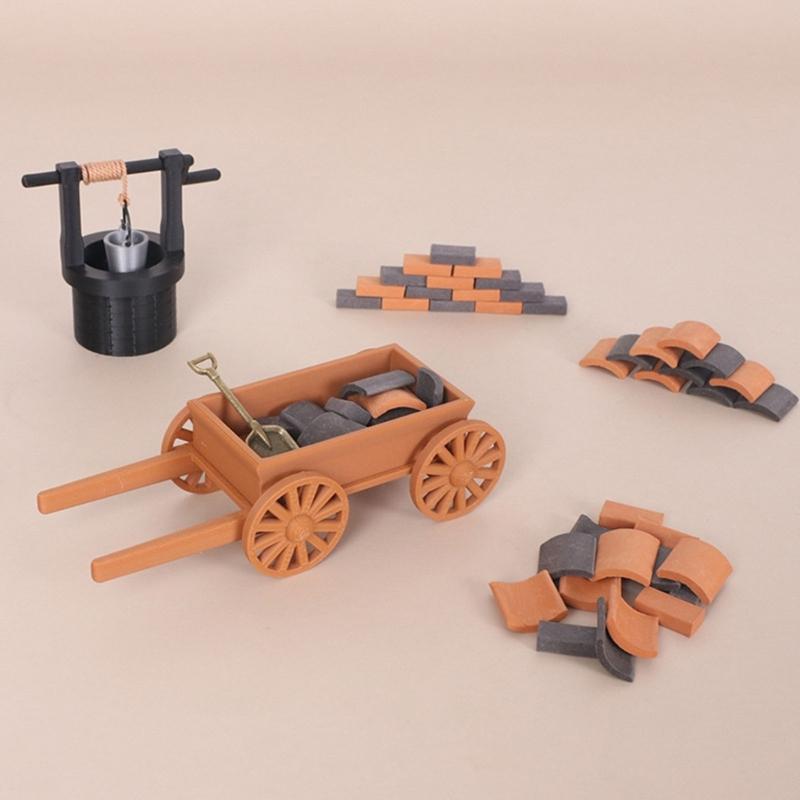 Mini Plastic Farm Wagon Toy For Dollhouses Accessories And Outdoor Garden Decors With 2 Color Option