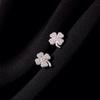 Four-Leaf Clover Diamond Stud Earrings for Women, New Summer Niche Design, Influencer-Approved for Douyin and Kuaishou.