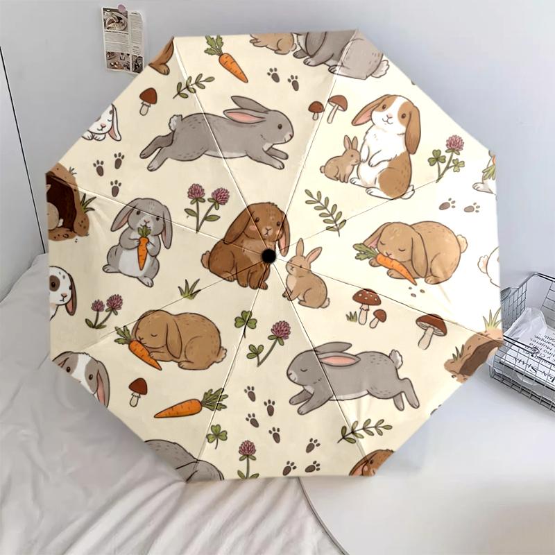 

1 PC Automatic Folding Umbrella - Cute Animals Pattern, Portable & Foldable Design with 8 Ribs, Christmas Birthday Gifts