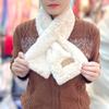 Autumn And Winter New Plush Imitation Rabbit Hair Pearl Buttons Fur Scarve Solid Colour Versatile Scarve Fashion Women's Scarve