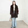 Eco-friendly Russian Sable Black and Gold Fur Coat for Women - Spring 2026 Collection, Thick and Warm, Versatile Design.