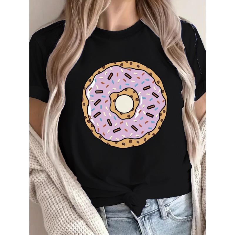 Leopard Print Donut Sticker G500L Pure Women s T-shirt,Comfort Fit S чёрный