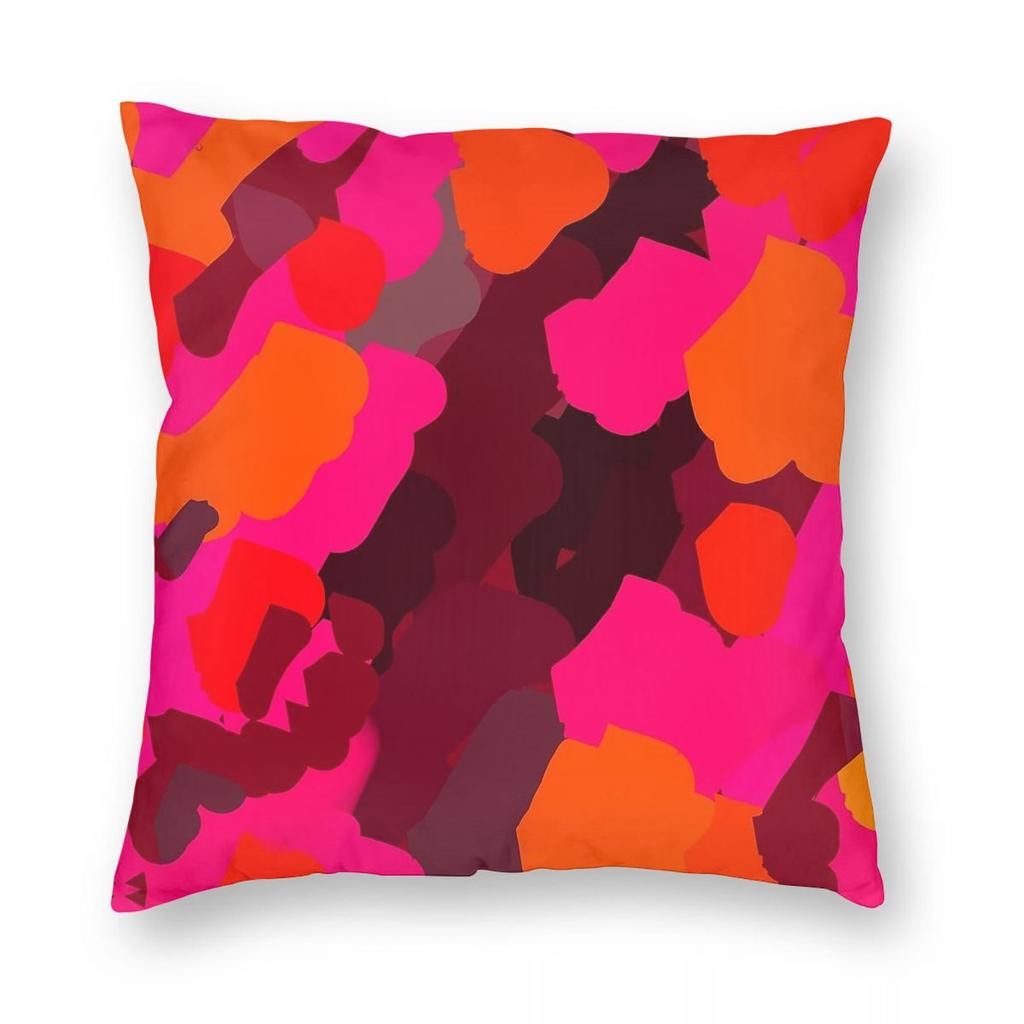 Color Festival Hot Pink Pillowcase Polyester Linen Velvet Creative Zip Decorative Throw Pillow Case Home Cushion Cover Wholesale