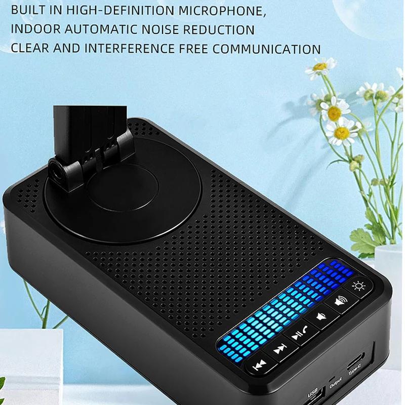 Mobile Phone Holder Stand With Bluetooth Speaker Adjustable Tablet Desktop Live Lazy Bracket Support Portable Wireless Speaker