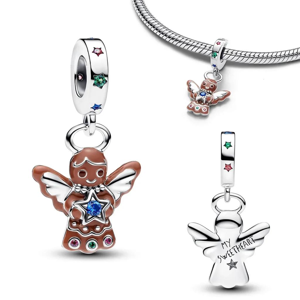 Christmas Copper Metal Charm Bead Components Santa Claus Reindeer Christmas Tree Snowman Elk Bead Component Compatible With Authentic Original
