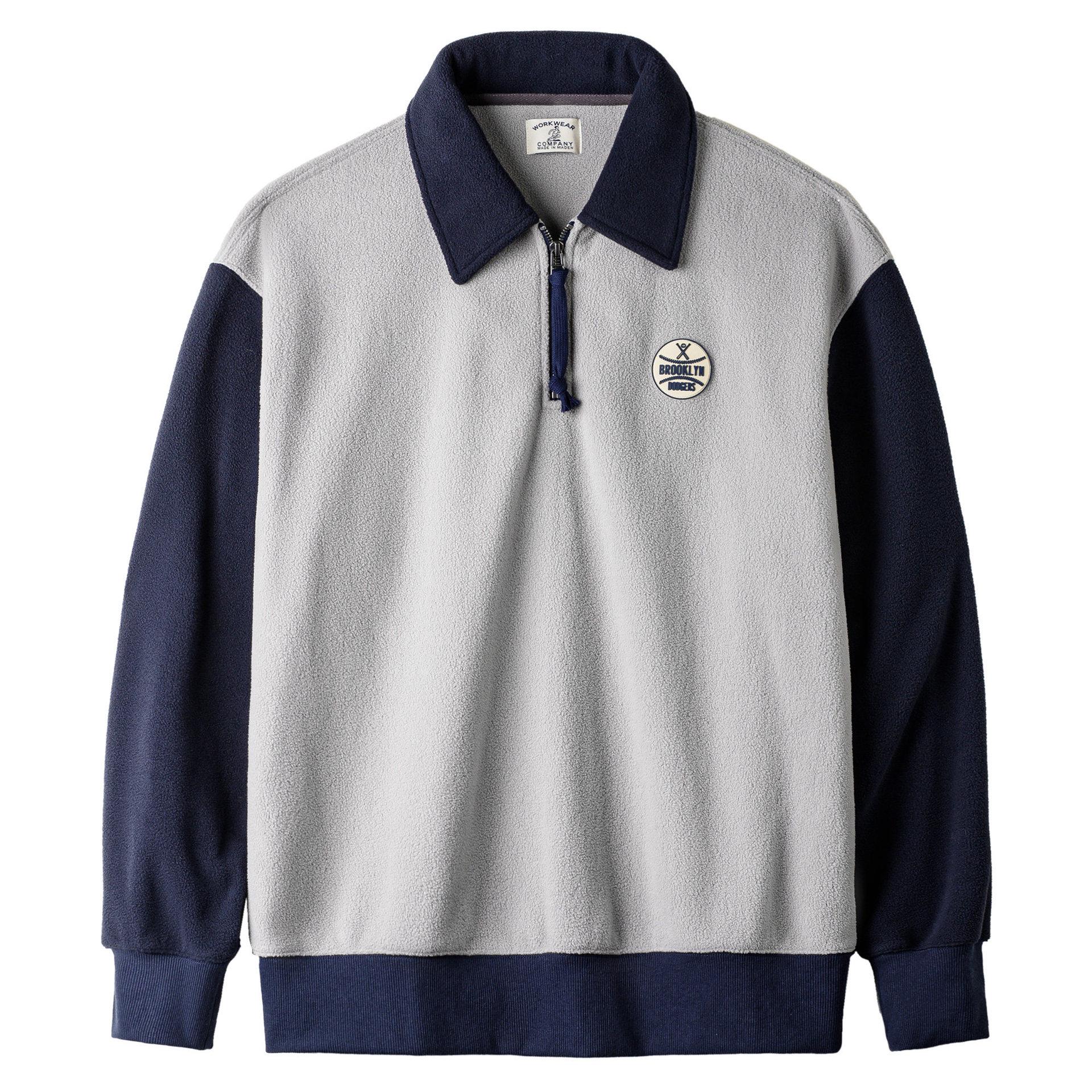 

Мужская толстовка Madden Workwear в американском стиле, с цветовыми блоками, из флиса, с полумолнией и воротником-поло - Теплая осенняя верхняя одежда XL