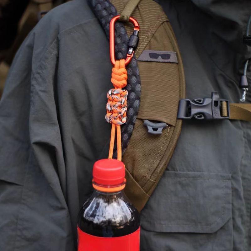 Portable Water Bottle Lanyard Backpack Pendant Keychain Travel Mountaineering Essential Water Bottle Buckle Hanging