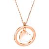 18K Gold Versatile Glossy 15MM Hollow Heart Necklace – Customizable Laser Logo