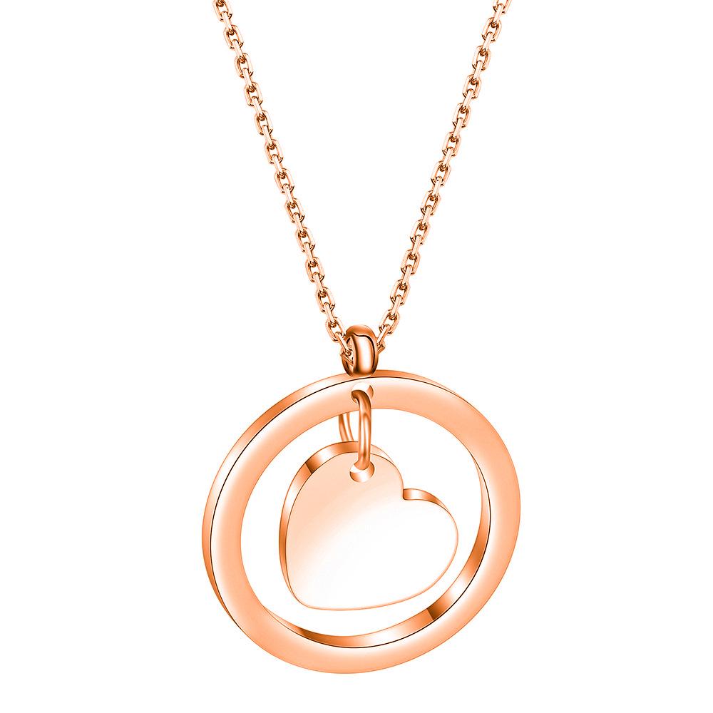 18K Gold Versatile Glossy 15MM Hollow Heart Necklace – Customizable Laser Logo