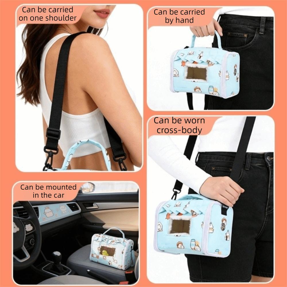 Pet Shoulder Bags Warm Parrot Carrier Bag Windproof Thicken Bird Cotton Nest Large Space with Window Hamster Outdoor Bag Outside