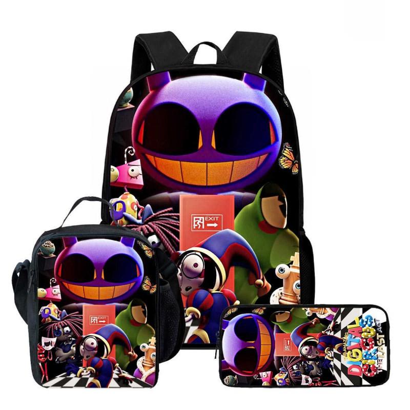 Kids Cartoon Backpack Set With Lunch Bag Pencil Case - Lightweight Ergonomic School Grades 1-6