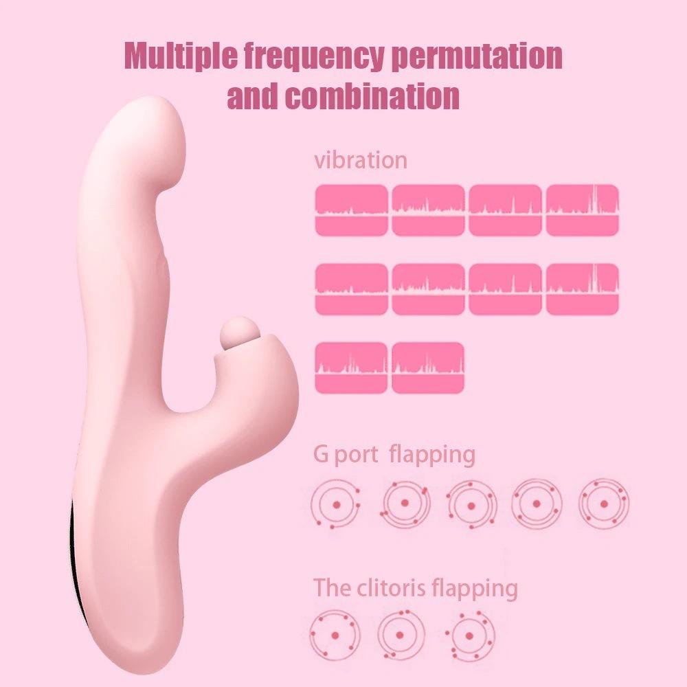 3-in-1 Vibrating Thrusting Massage Stick for Women G-spot Stimulator Soft Silicone Adult Toy