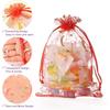 50pcs/lot Moon Star Organza Bags, Wedding Favors Bags With Drawstring, Organza Sack Drawstring Candy Packaging Bags For New Year