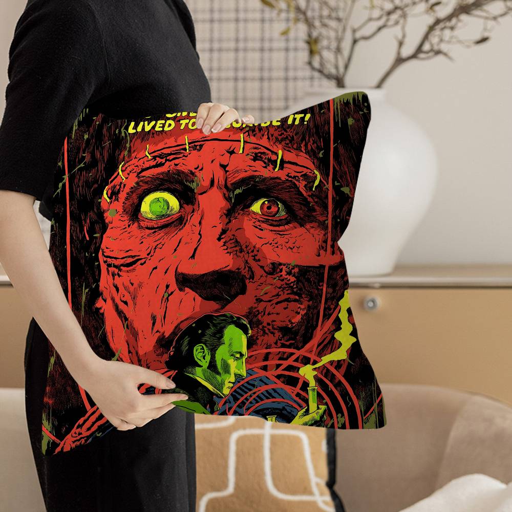 Vintage Frankenstein Monsters Movie Pillowcase Toon Gift Cushion Cover Bedroom Home Sofa Chair Seat Decor Pillow Case